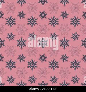 Pink Christmas seamless pattern, decoration for textiles and wrapping paper. Winter december decoration Stock Vector