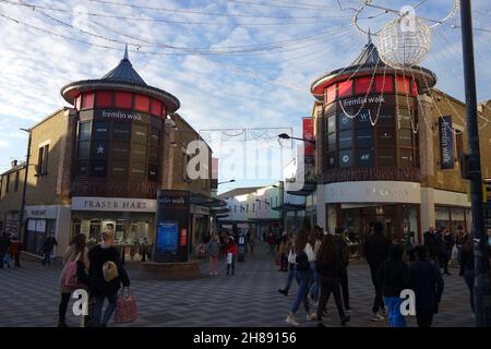 Maidstone, Kent, UK. 28th Nov, 2021. Christmas shoppers in Maidstone, Kent this afternoon. Credit: James Bell/Alamy Live News Stock Photo