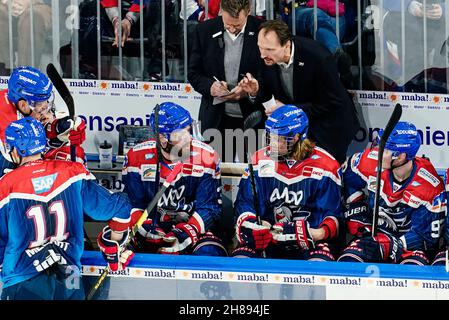 Mannheim, Germany. 28th Nov, 2021. Ice hockey: DEL, Adler Mannheim ...