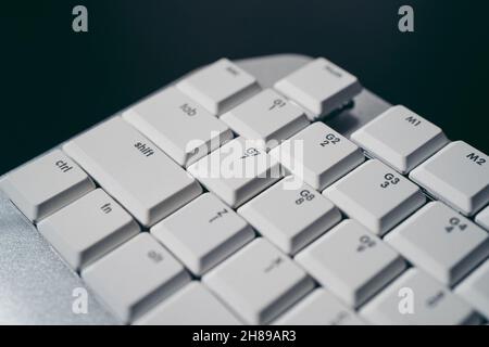 London, UK - 2021.11.27: Product close-up shot of Delux T11 Designer Gaming Keyboard with Custom Keys Group Smart Dial 3 Stock Photo