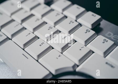 London, UK - 2021.11.27: Product close-up shot of Delux T11 Designer Gaming Keyboard with Custom Keys Group Smart Dial 3 Stock Photo