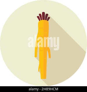 Horseradish flat icon. Vegetable root vector illustration Stock Vector