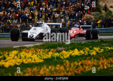 06 Rosberg Keke (fin), TAG Williams Team, Williams Ford FW08, 27 Tambay Patrick (fra), Scuderia Ferrari SpA SEFAC, action during the Dutch Grand Prix, 9th round of the 1982 FIA Formula One World Championship, on the Circuit Zandvoort, from July 1 to 3, in Zandvoort, Netherlands - Photo: Dppi/DPPI/LiveMedia Stock Photo