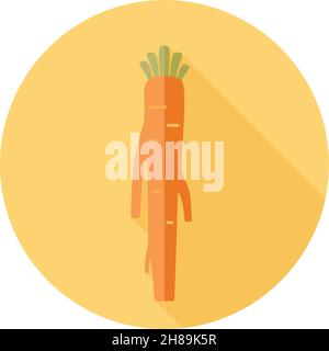 Horseradish flat icon. Vegetable root vector illustration Stock Vector