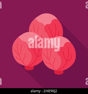 Brussels sprouts flat icon. Vegetable vector illustration Stock Vector