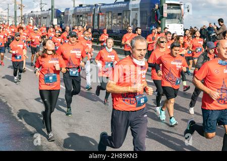 Istanbul October 29 7K run event Istanbul Turkey - 10.29.2021 Stock Photo