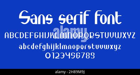 sans serif typeface alphabet vector illustration isolated Background Stock Vector