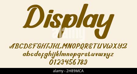 Display font alphabet vector illustration isolated Background Stock Vector