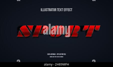 red sport text effect Stock Vector