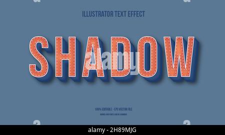 long shadow vintage text effect Stock Vector