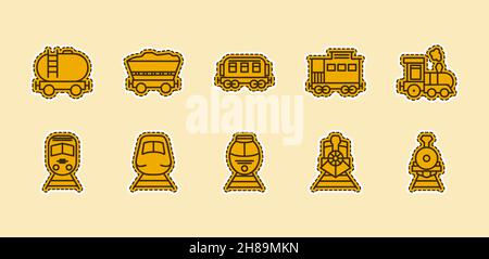 Train Rail transport mine sticker sticker vector illustration isolated background Stock Vector