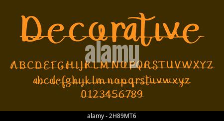 decoration display font alphabet vector illustration isolated Background Stock Vector