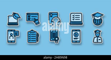 online education school sticker vector illustration isolated background Stock Vector