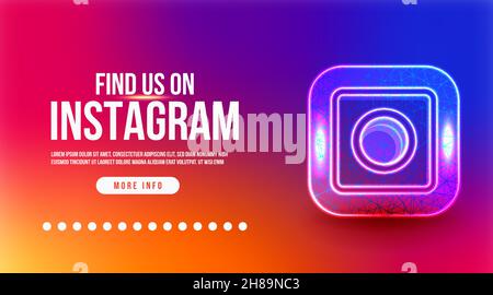Find us on instagram vector illustration Stock Vector