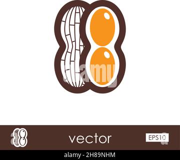 Peanut outline icon. Vegetable vector illustration eps 10 Stock Vector