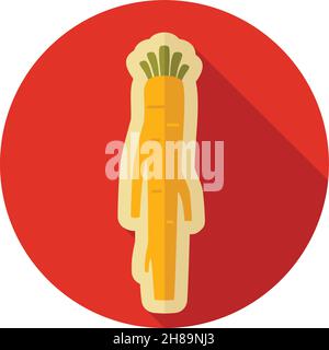 Horseradish flat icon. Vegetable root vector illustration Stock Vector