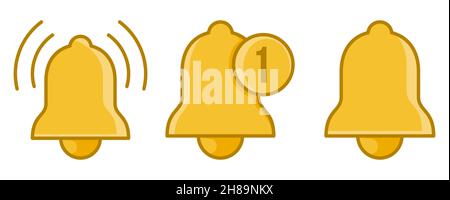 bell notification set vector illustration Stock Vector