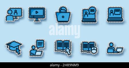 online education school sticker vector illustration isolated background Stock Vector