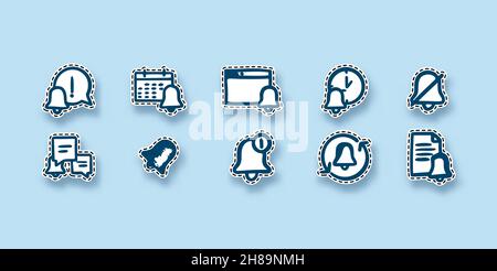 Notification line doodle art sticker vector illustration isolated background Stock Vector