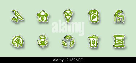 nature colorful line sticker vector illustration isolated background Stock Vector