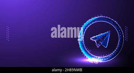 Telegram social media marketing background vector illustration Stock Vector
