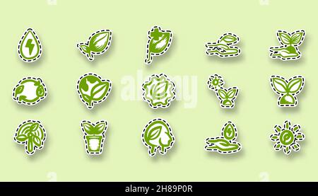 nature colorful line sticker vector illustration isolated background Stock Vector