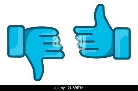 Thumbs up and thumbs down vector illustration Stock Vector