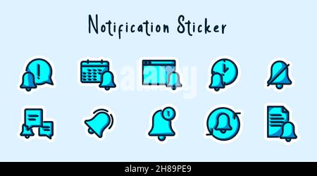 Notification line colorful sticker vector illustration isolated background Stock Vector