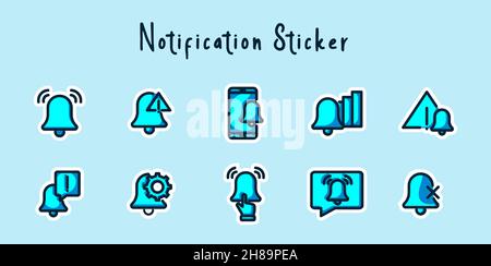Notification line colorful sticker vector illustration isolated background Stock Vector