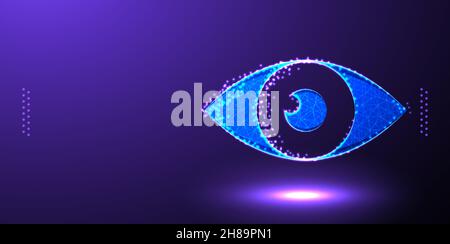 Digital Eye low poly wireframe mesh Stock Vector