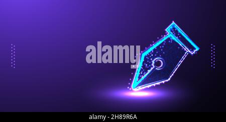 designer, pen polygonal low poly wireframe background vector illustration Stock Vector