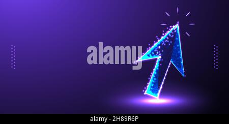 arrow, point, cursor, up low poly wireframe mesh design vector illustration Stock Vector