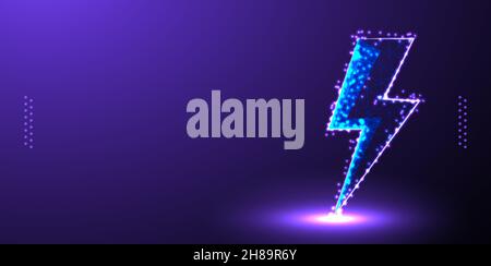 electricity low poly wireframe mesh Stock Vector