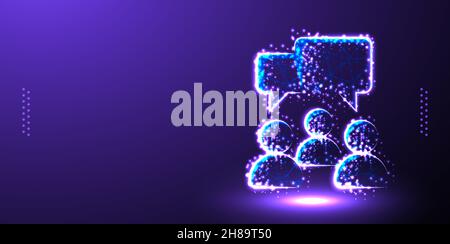 Business man chat low poly wireframe Stock Vector