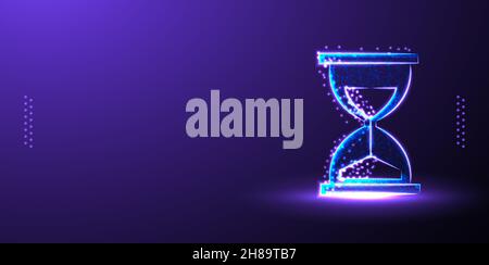 sand, glass, process low poly wireframe mesh design vector illustration Stock Vector