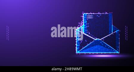 email, envelope low poly wireframe vector illustration isolated Background Stock Vector