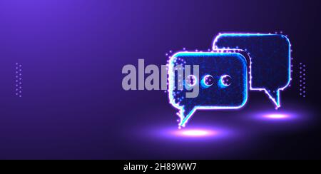 chat, bubble, text, messages low poly wireframe mesh design vector illustration Stock Vector