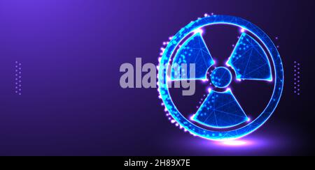 warning chemical low poly wireframe Stock Vector