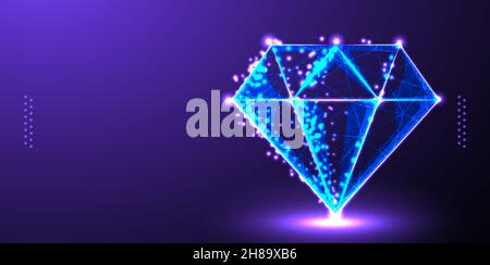 diamond low poly wireframe Stock Vector