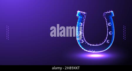 shoe horse low poly wireframe vector illustration Stock Vector