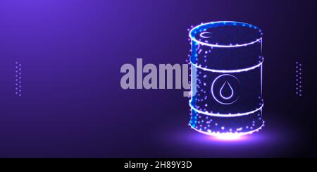 oil barrel drum low poly wireframe, polygonal design vector illustration Stock Vector