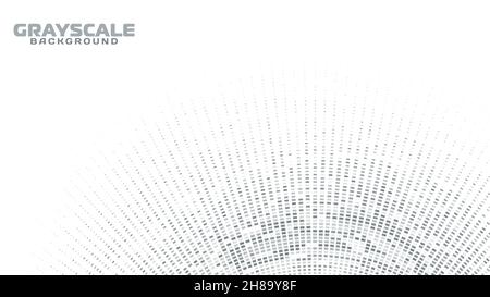 Abstract grayscale round shape with halftone effect. Minimal vector graphic background Stock Vector
