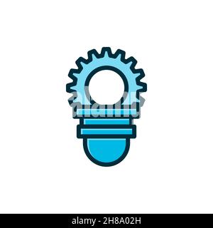 gear bulb idea colorful icon vector illustration Stock Vector