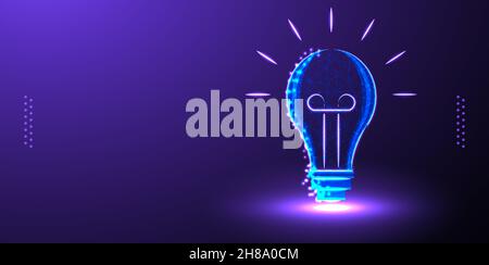 bulb idea low poly wireframe mesh Stock Vector