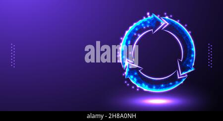 recycle repeat low poly wireframe mesh Stock Vector