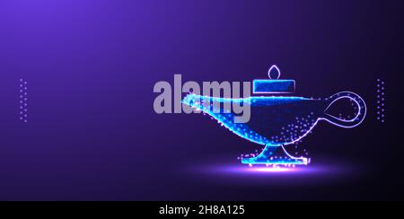 kettle stainless low poly wireframe mesh Stock Vector