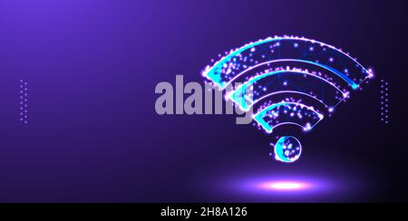 concept of communication technology, dotted wifi sign Stock Vector