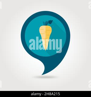 Parsnip root flat vector pin map icon. Map pointer. Map markers ...
