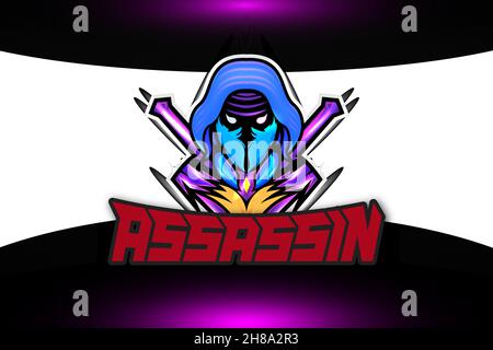 assassin gaming logo Stock Vector