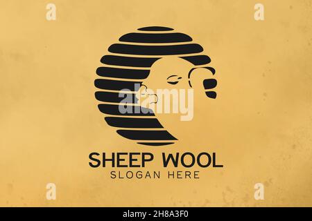 wool yarn and sheep logo Designs Inspiration Isolated on White Background Stock Vector